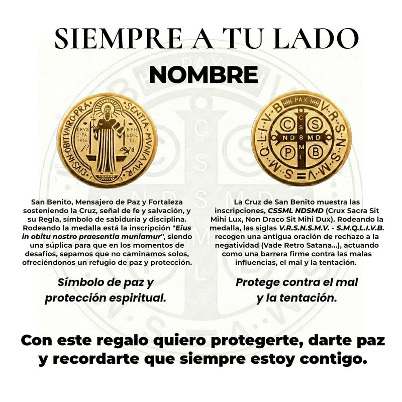 Colgante San Benito en Inox. Edición "Siempre a tu Lado (San Benito)" - DarAlma - Regalos Personalizados