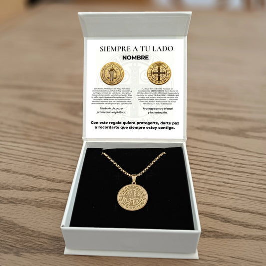Colgante San Benito en Inox. Edición "Siempre a tu Lado (San Benito)" - DarAlma - Regalos Personalizados