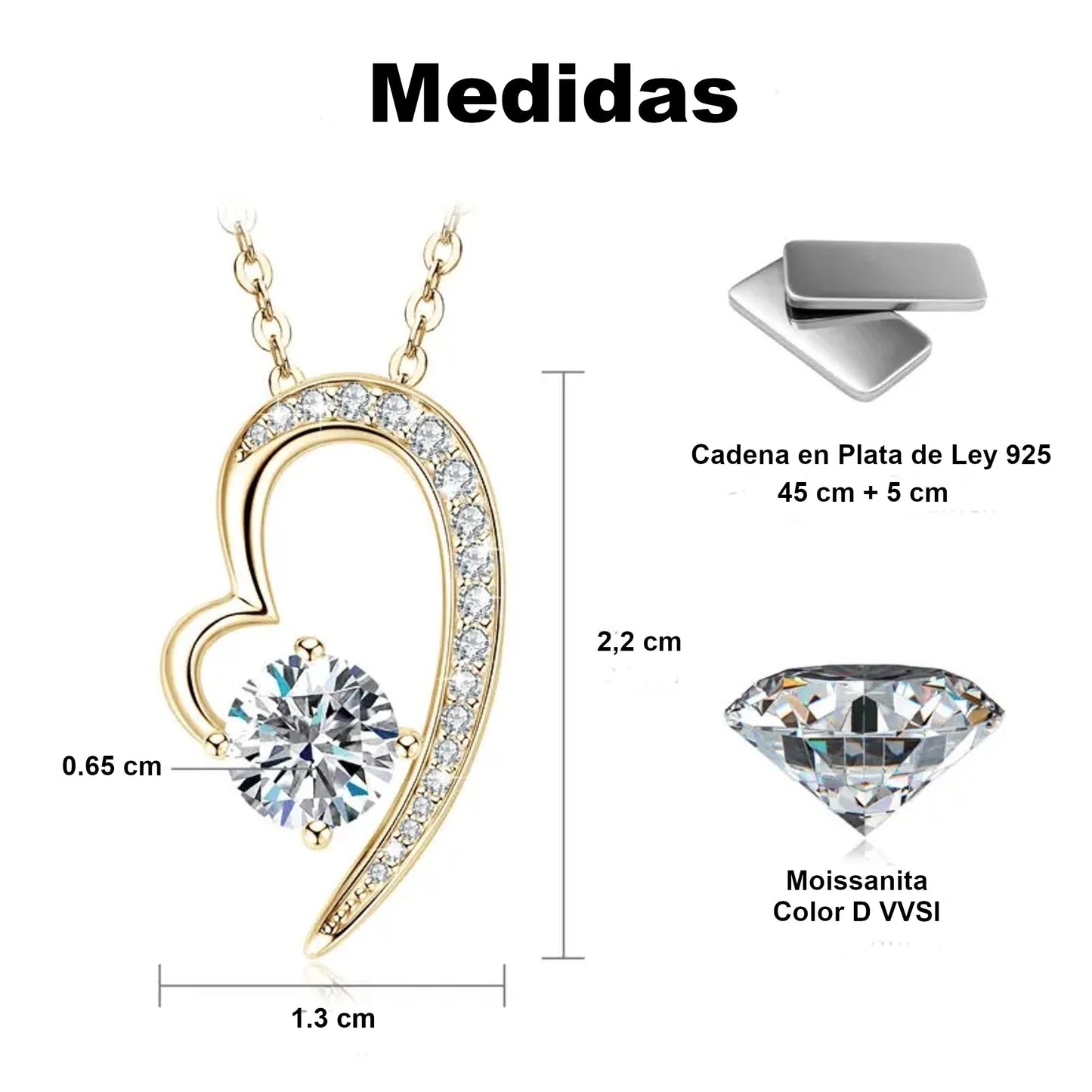 Collar Alma Enamorada de Plata de Ley y Moissanita (Amor) con la tarjeta Elección Eterna - DarAlma - Regalos Personalizados