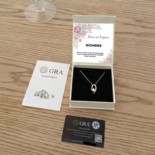 Collar Alma Enamorada en Plata de Ley con Moissanita. Edición "Esposa Soñada" - DarAlma - Regalos Personalizados