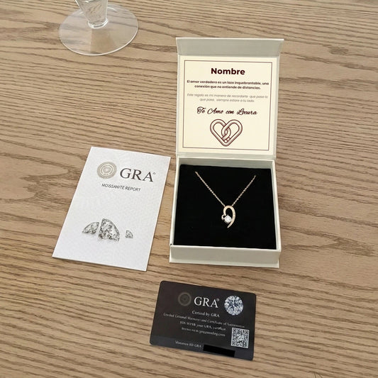 Collar Alma Enamorada en Plata de Ley con Moissanita. Edición "Lazo Inquebrantable" - DarAlma - Regalos Personalizados