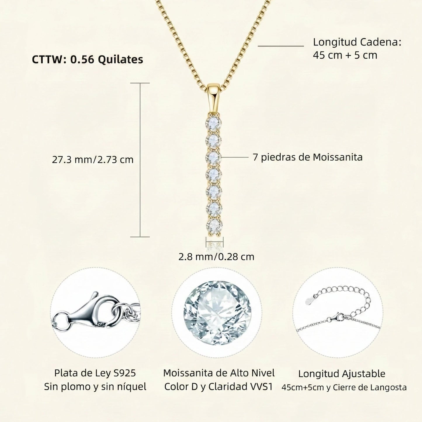 Collar Cascada de Sueños en Plata de Ley con Moissanitas. Edicción "Alma Gemela" - DarAlma - Regalos Personalizados