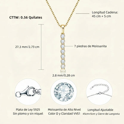 Collar Cascada de Sueños en Plata de Ley con Moissanitas. Edicción "Alma Gemela" - DarAlma - Regalos Personalizados