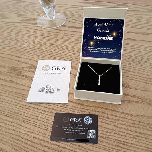 Collar Cascada de Sueños en Plata de Ley con Moissanitas. Edicción "Alma Gemela" - DarAlma - Regalos Personalizados