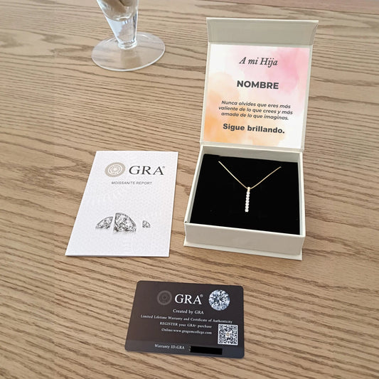 Collar Cascada de Sueños en Plata de Ley con Moissanitas. Edición "Hija Valiente" - DarAlma - Regalos Personalizados
