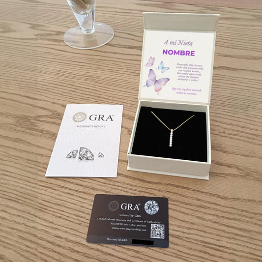 Collar Cascada de Sueños en Plata de Ley con Moissanitas. Edición "Mariposas" - DarAlma - Regalos Personalizados