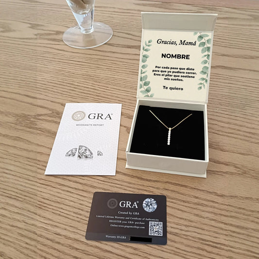 Collar Cascada de Sueños en Plata de Ley con Moissanitas. Edición "Pilar de Vida" - DarAlma - Regalos Personalizados