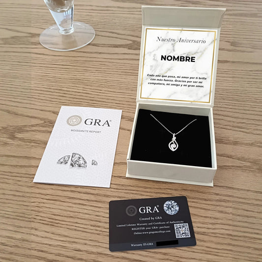 Collar Danza del Destino en Plata de Ley con Moissanita. Edición "Aniversario Elegancia" - DarAlma - Regalos Personalizados