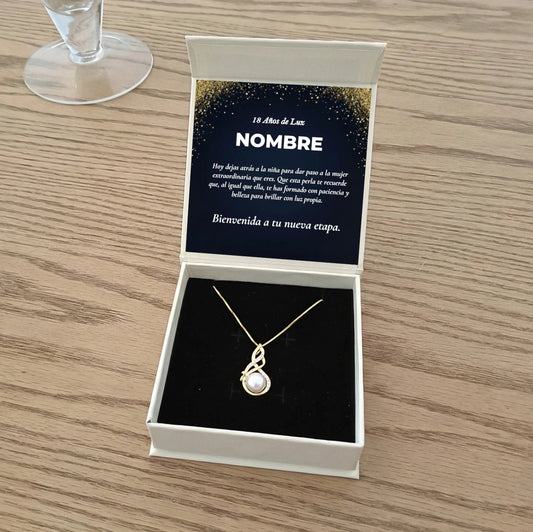 Collar Luz de Nácar en Plata de Ley con Circonita. Edicción "18 Años de Luz" - DarAlma - Regalos Personalizados