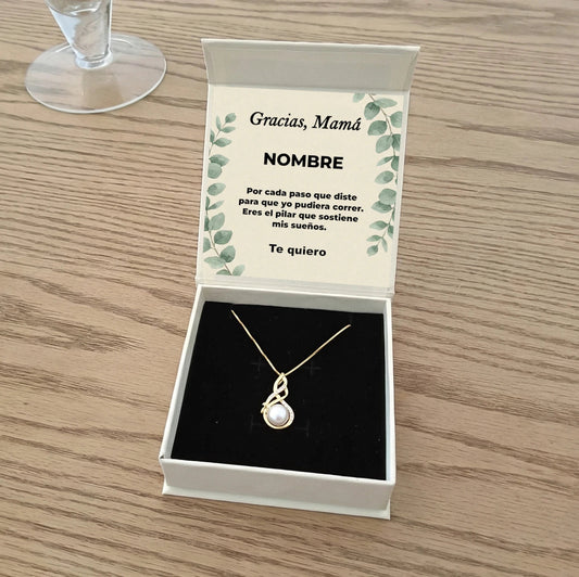 Collar Luz de Nácar en Plata de Ley con Circonita. Edición "Pilar de Vida" - DarAlma - Regalos Personalizados