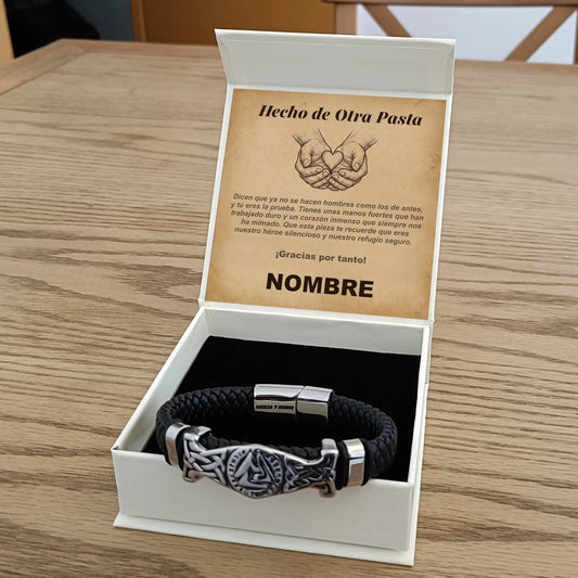 Pulsera Fuerza y Honor de Acero Inoxidable - Edición "Hecho de Otra Pasta" - DarAlma - Regalos Personalizados
