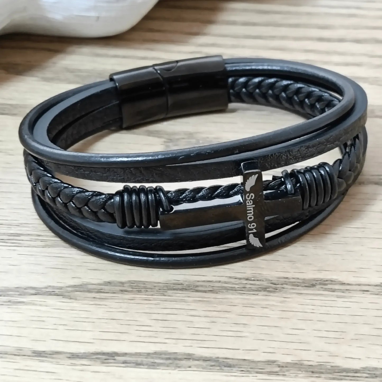 Pulsera Protección Divina de Acero Inox. Edición "Para mi"