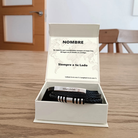 Pulsera Vínculo Eterno de Acero Inoxidable - Edición "Coordenadas de Amor" - DarAlma - Regalos Personalizados