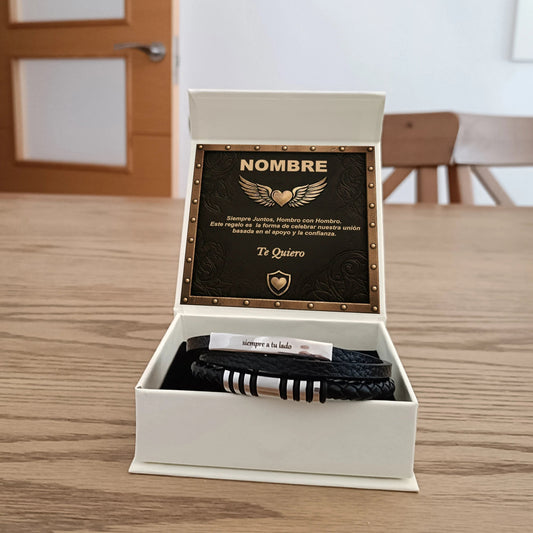 Pulsera Vínculo Eterno de Acero Inoxidable - Edición "Hombro con Hombro" - DarAlma - Regalos Personalizados