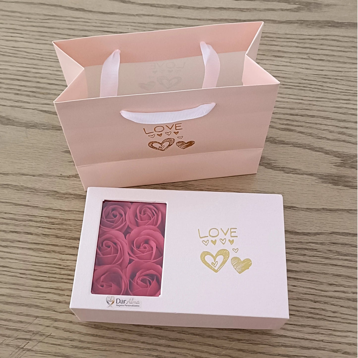 Set Collar Alma Enamorada en Plata de Ley con Moissanita + Rosas Eternas - DarAlma - Regalos Personalizados